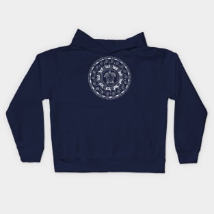 Turtle Mandala White Ink Kids Hoodie